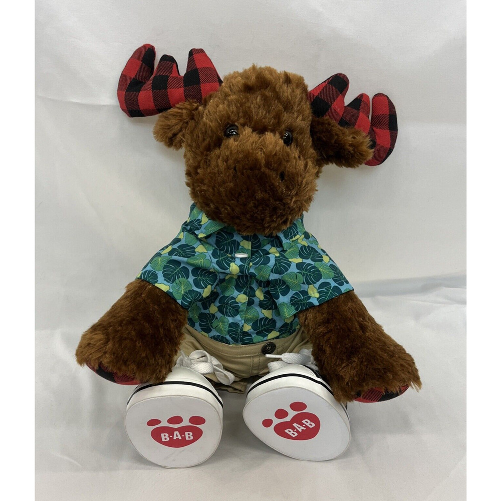 Build A Bear Winter Wishes Moose Red Black Buffalo Plaid Christmas Holiday Plush